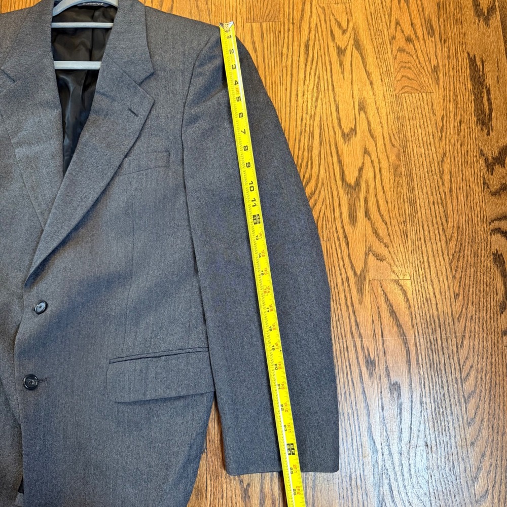 Burberrys Vintage Herringbone Wool Blazer Sport Coat Gray Mens L Preppy - Picture 12 of 13